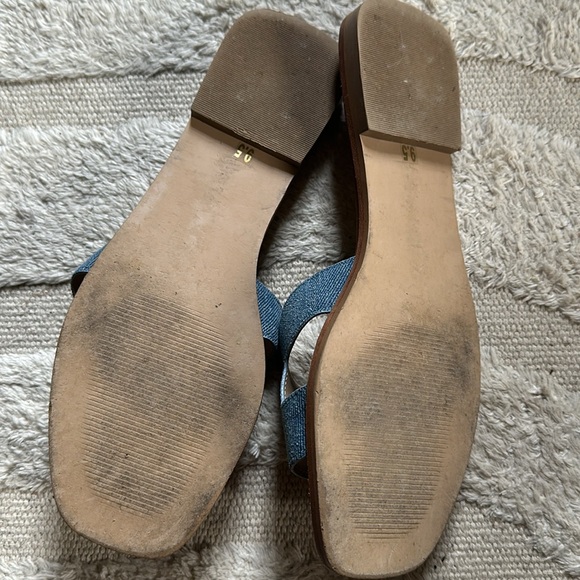 Steve Madden Denim Flat Slide Sandals 9.5 - Picture 6 of 7